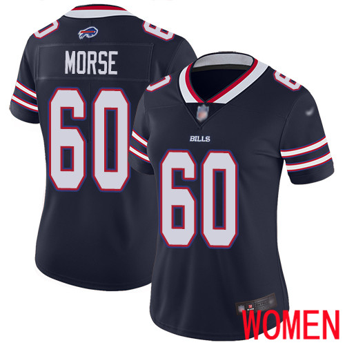 Women Buffalo Bills #60 Mitch Morse Limited Navy Blue Inverted Legend NFL Jersey